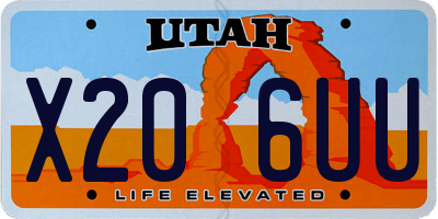 UT license plate X206UU