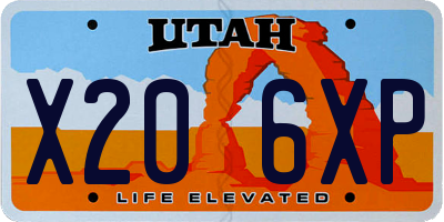 UT license plate X206XP