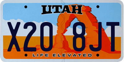 UT license plate X208JT
