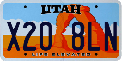 UT license plate X208LN