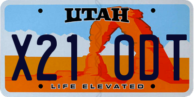 UT license plate X210DT