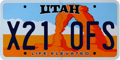 UT license plate X210FS