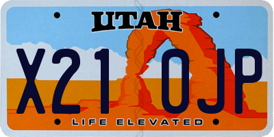 UT license plate X210JP