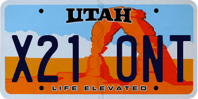 UT license plate X210NT