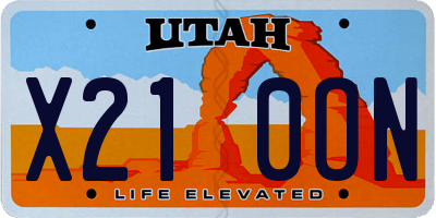 UT license plate X210ON