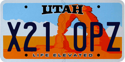 UT license plate X210PZ