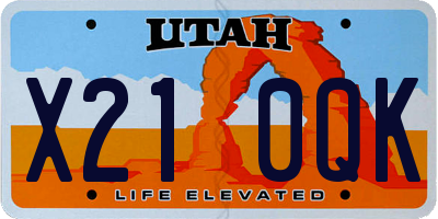 UT license plate X210QK
