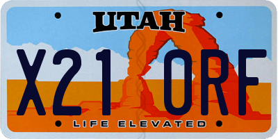 UT license plate X210RF