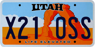 UT license plate X210SS