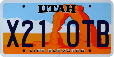 UT license plate X210TB