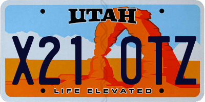 UT license plate X210TZ