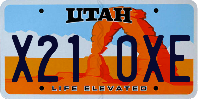 UT license plate X210XE