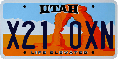 UT license plate X210XN