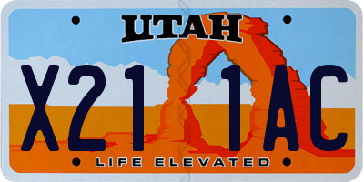 UT license plate X211AC