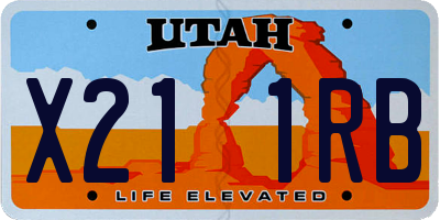 UT license plate X211RB