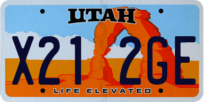 UT license plate X212GE