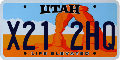 UT license plate X212HQ