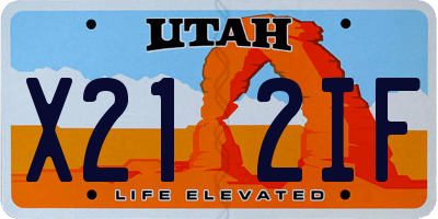 UT license plate X212IF