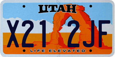UT license plate X212JF