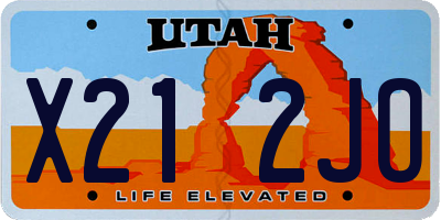 UT license plate X212JO