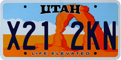 UT license plate X212KN