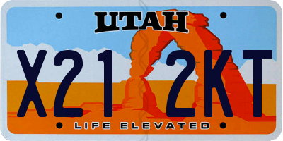 UT license plate X212KT