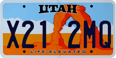 UT license plate X212MQ