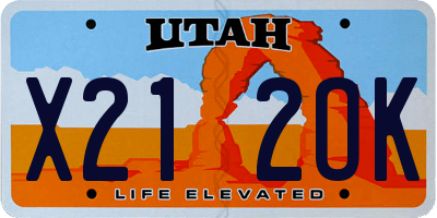 UT license plate X212OK