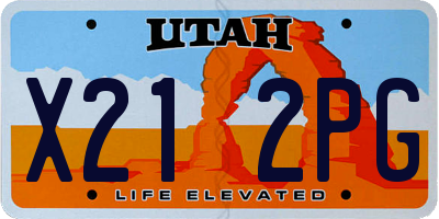 UT license plate X212PG