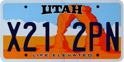UT license plate X212PN
