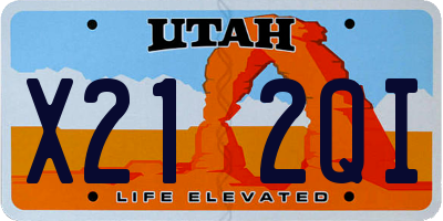 UT license plate X212QI