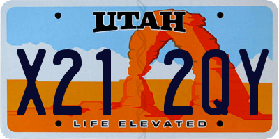 UT license plate X212QY