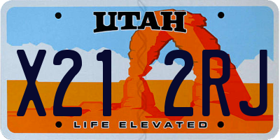 UT license plate X212RJ