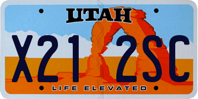 UT license plate X212SC