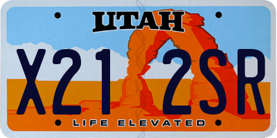 UT license plate X212SR
