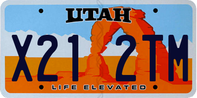 UT license plate X212TM