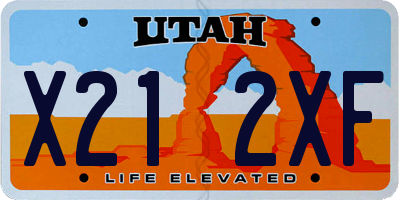 UT license plate X212XF