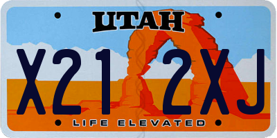 UT license plate X212XJ