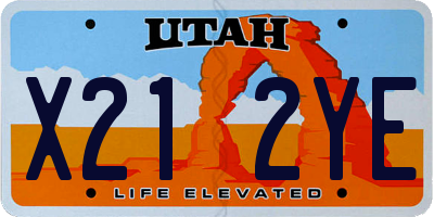 UT license plate X212YE