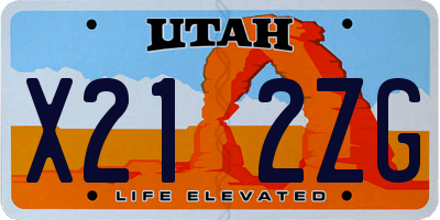 UT license plate X212ZG