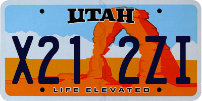 UT license plate X212ZI