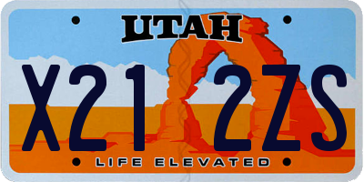 UT license plate X212ZS