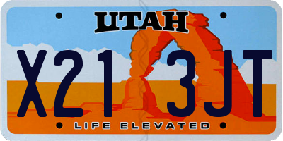 UT license plate X213JT