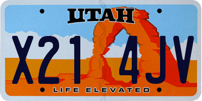 UT license plate X214JV