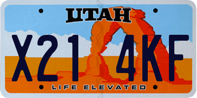 UT license plate X214KF