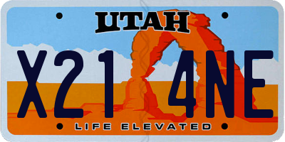 UT license plate X214NE