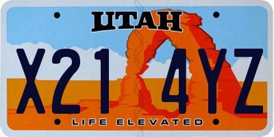 UT license plate X214YZ