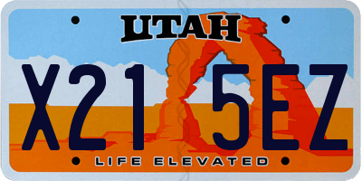 UT license plate X215EZ