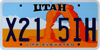 UT license plate X215IH