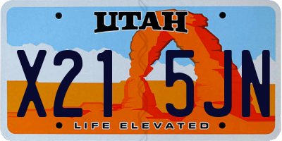 UT license plate X215JN